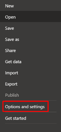 Click on Options and Storage - Copilot in Power BI