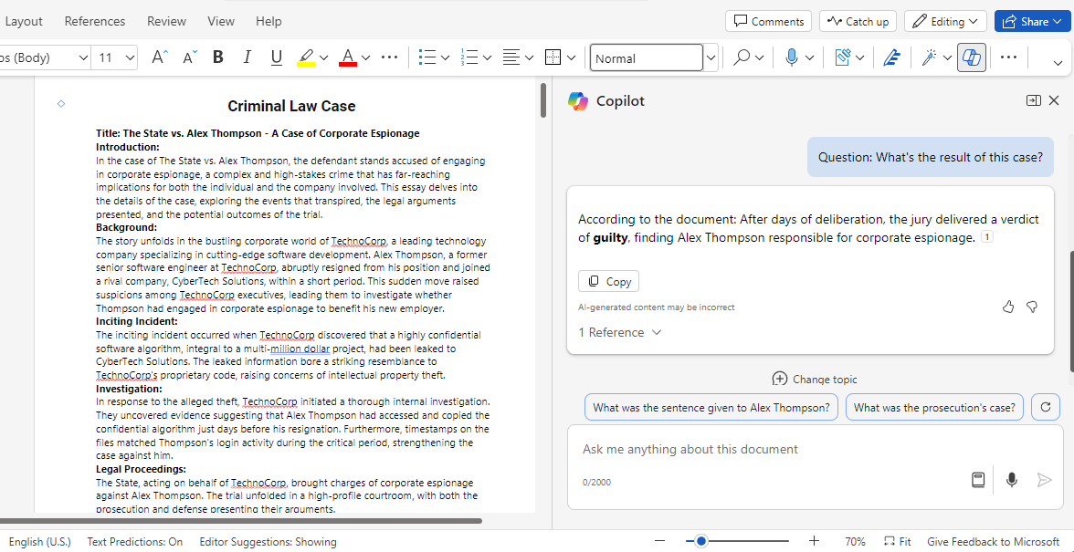 Microsoft Copilot for Lawyers