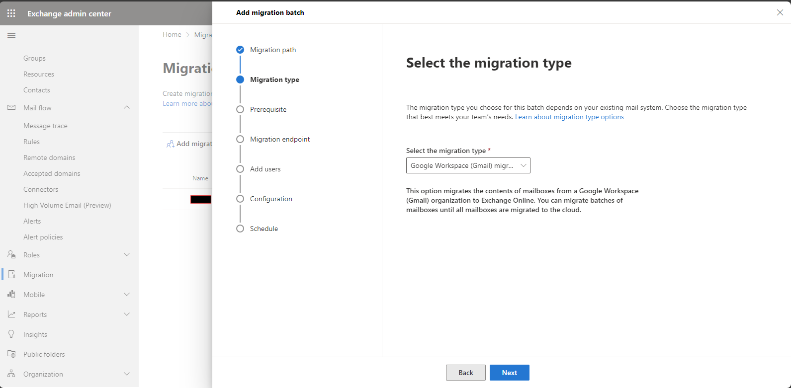 Creation of Migration Points - Gmail to Office 365 Migration 